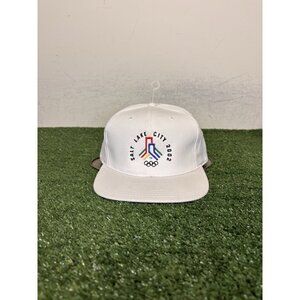 Vintage Olympics hat cap snap back white Winter Salt Lake City 2002 Y2K mens 3